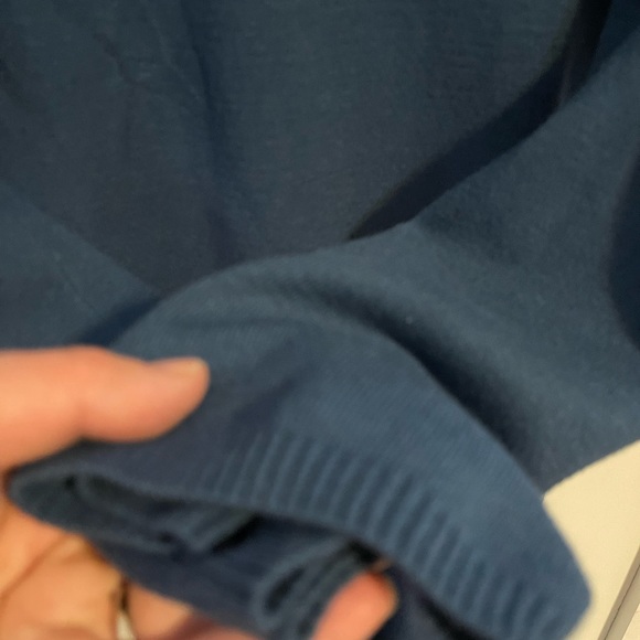 Priced to sell. blue cowl neck dress long sleeves. Over the knee/mini Small. - Picture 3 of 4